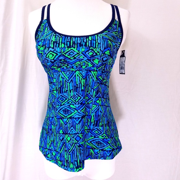 Mossimo Racer Back Tankini Top Size Small - Picture 2 of 8